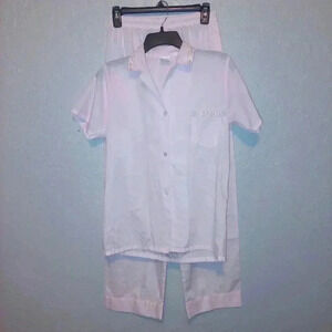 Carole Vintage Polyester Cotton Size 32 Small Pajamas Pink with Floral Accents